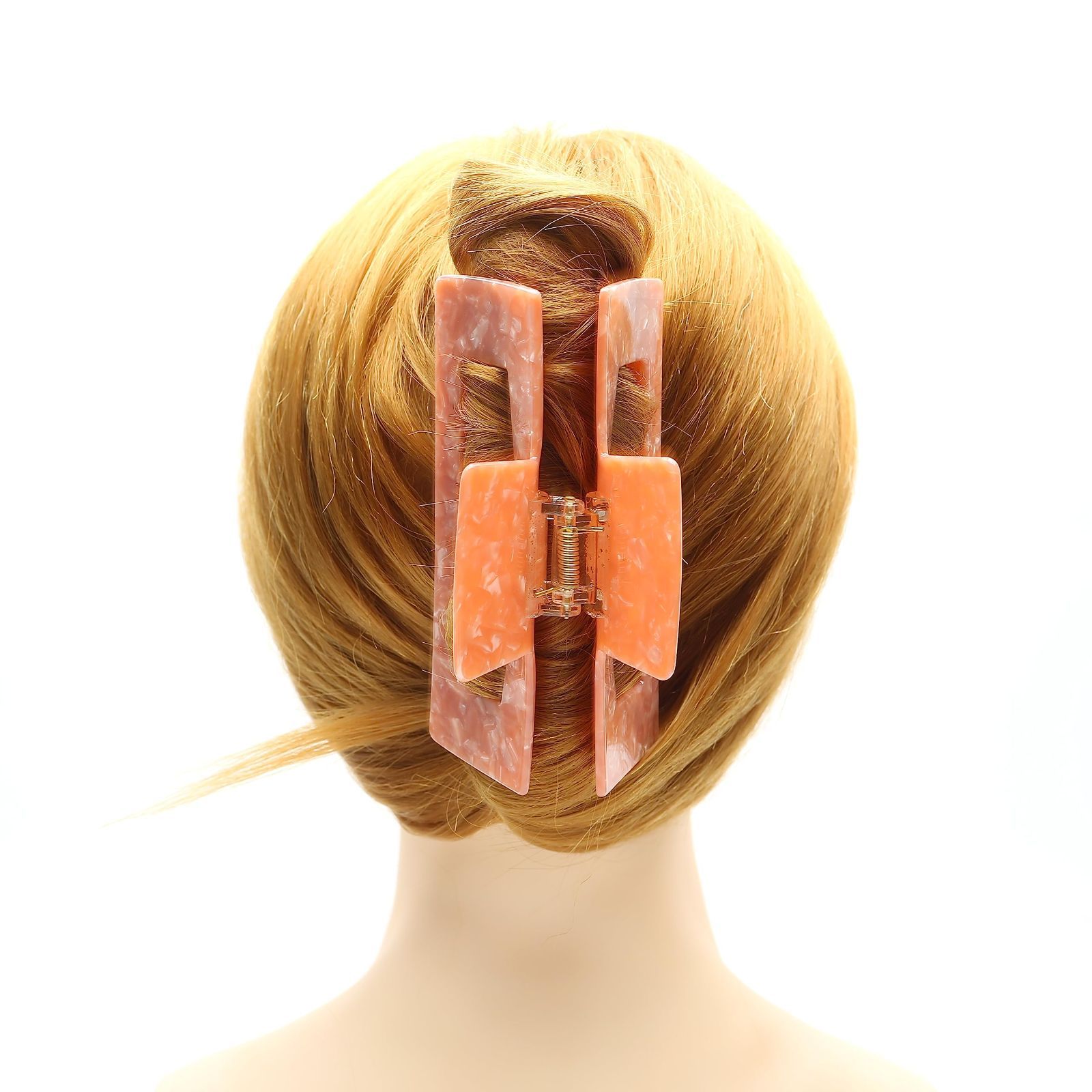 数量 髪留め クリップ オレンジ しっかり バンスクリップ 大きめ ヘアクリップ 大人 ヘア 特大 おしゃれ QinGoo 韓国 1本 12 7 cm 6 cmOrange