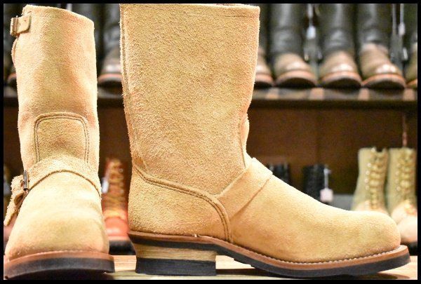 【最新種類】 9D 18年 レッドウィング 9269 エンジニア タン ブルハイド ラフアウト スチールトゥ 8268 ブーツ redwing HOPESMORE FJ143