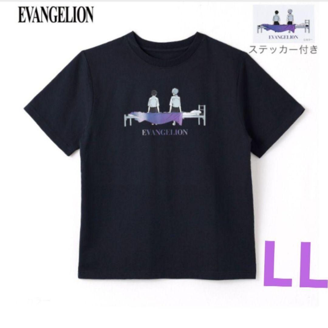 未使用品】 エヴァンゲリオン 半袖Tシャツ ステッカー付き レディース（カヲル シンジ） LLサイズ ② - メルカリ