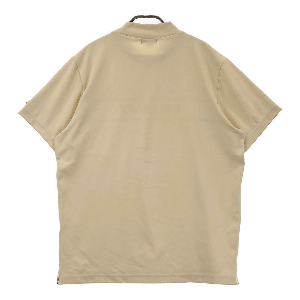 サイズ：M CALLAWAY キャロウェイ 2023年 ハイネック 半袖Tシャツ ロゴ総柄 ホワイト系 [240101485534] ゴルフウェア メンズ ストスト Callaway キャロウェイ 半袖ハイネックシャツ ゴルフウェア
