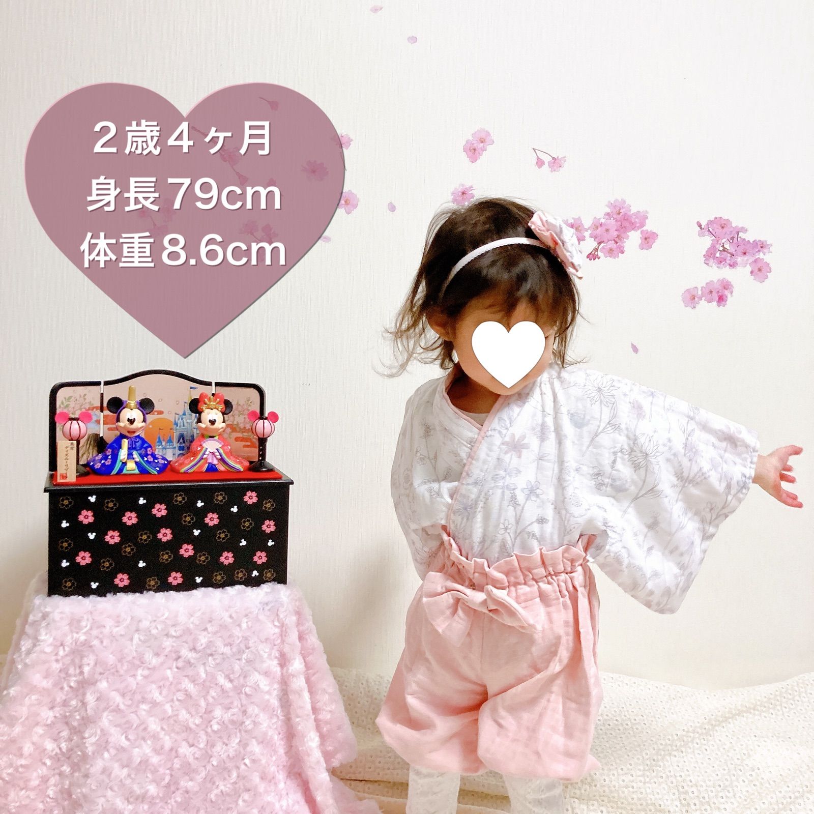 もえのすけベビー袴60〜70サイズ着画ハンドメイド