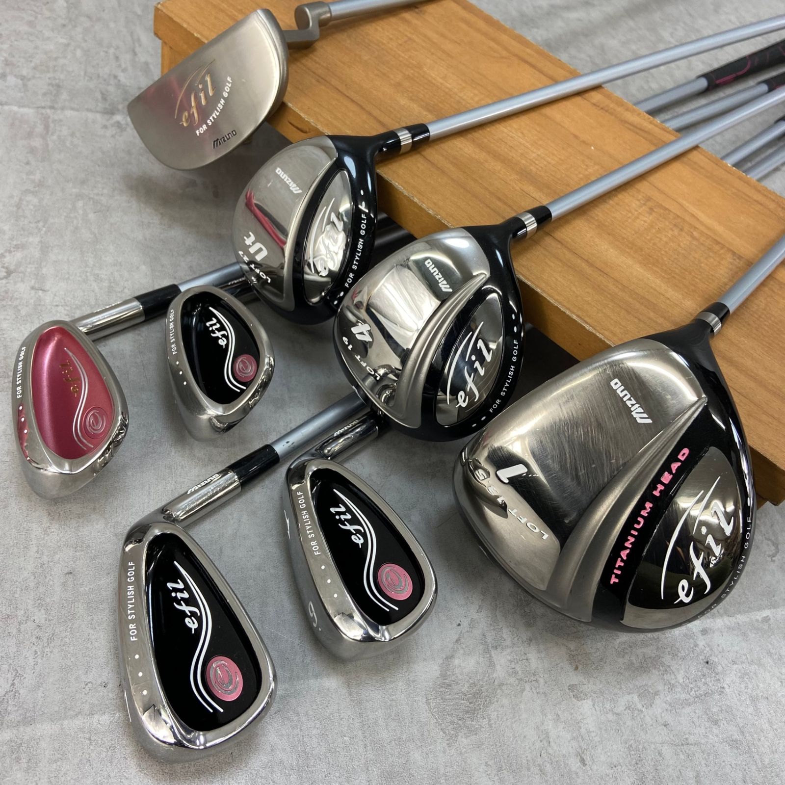 W907 MIZUNO ミズノ レディース ゴルフ クラブセット efil EFIL クラブハーフセット(7本セット) EFIL オリジナルカーボン
