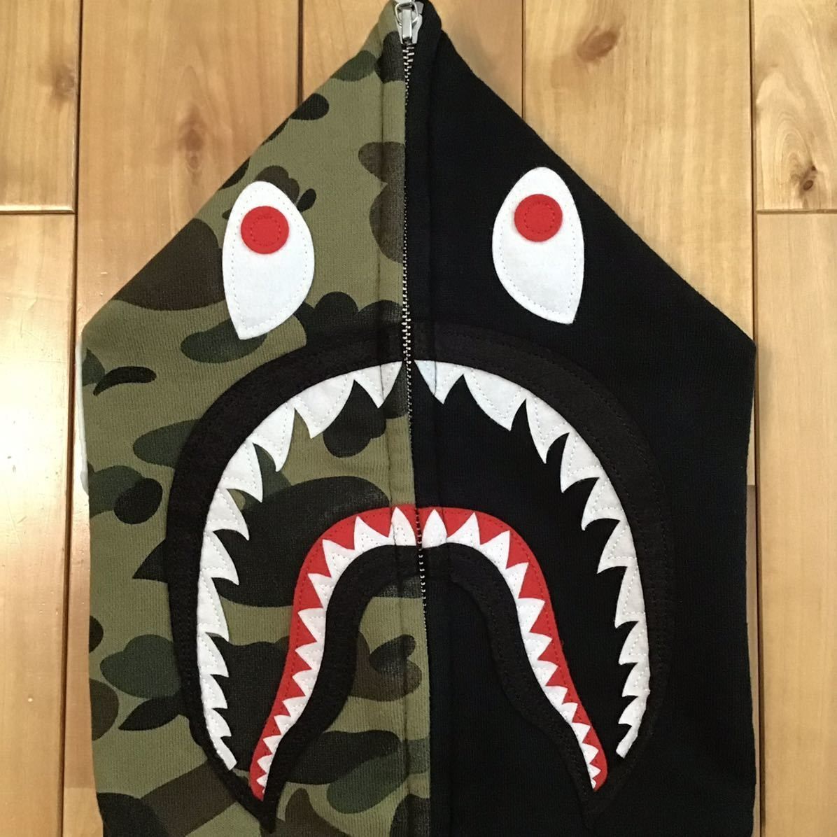 中綿キルティング シャーク パーカー Mサイズ 1st camo shark full zip  