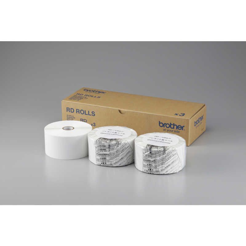 【 新品 未開封 】 ブラザー RDロール プレカット紙ラベル 3ロール RD ROLLS [60mm幅] RDU04J1 未使用 送料無料