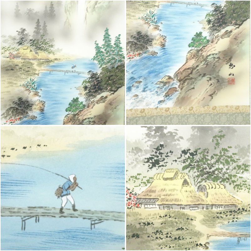 中古】【書画】吉田恵山筆 三殺封印好転図 肉筆絹本掛軸（共箱）掛け軸