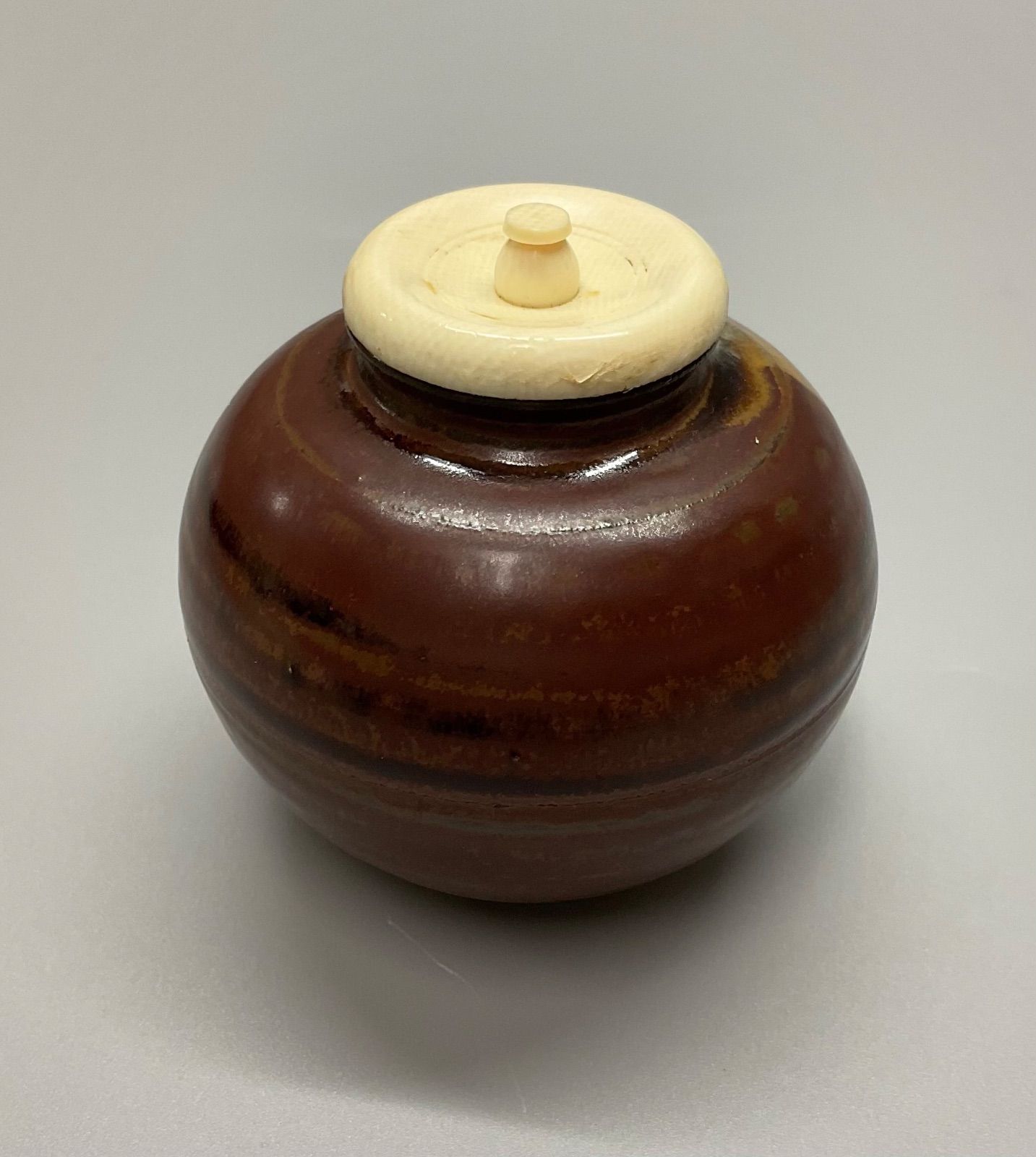 高取焼 茶碗 茶道具 仕覆 箱付 S15 高取喜恵 高取焼 文琳茶入 茶入 仕覆付 共箱 茶道具 茶器 重