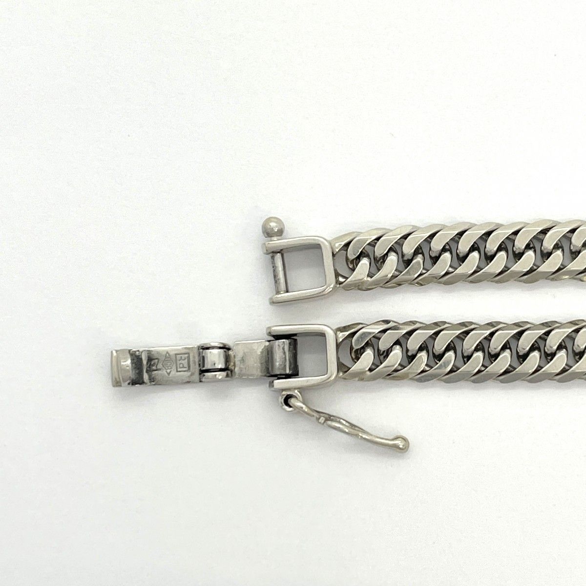 5khd323】喜平 ブレスレット Pt850 プラチナ 6面 ダブル 18.3cm 10.4g  