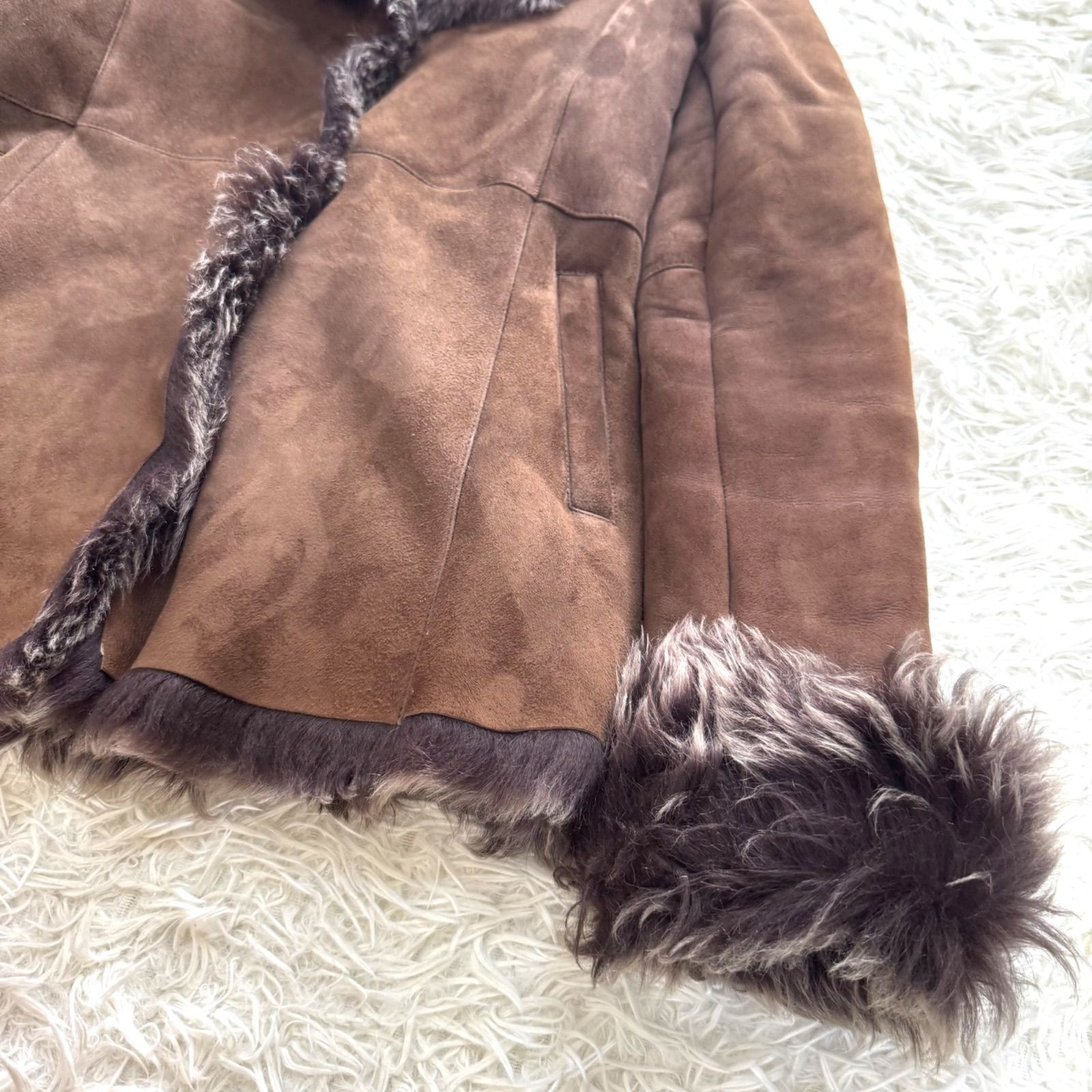 美品 高級 TASTE エーボンハウス リアル ムートン 羊革 コート ブラウン 美品 高級 TASTE エーボンハウス リアル ムートン 羊革 コート ブラウン