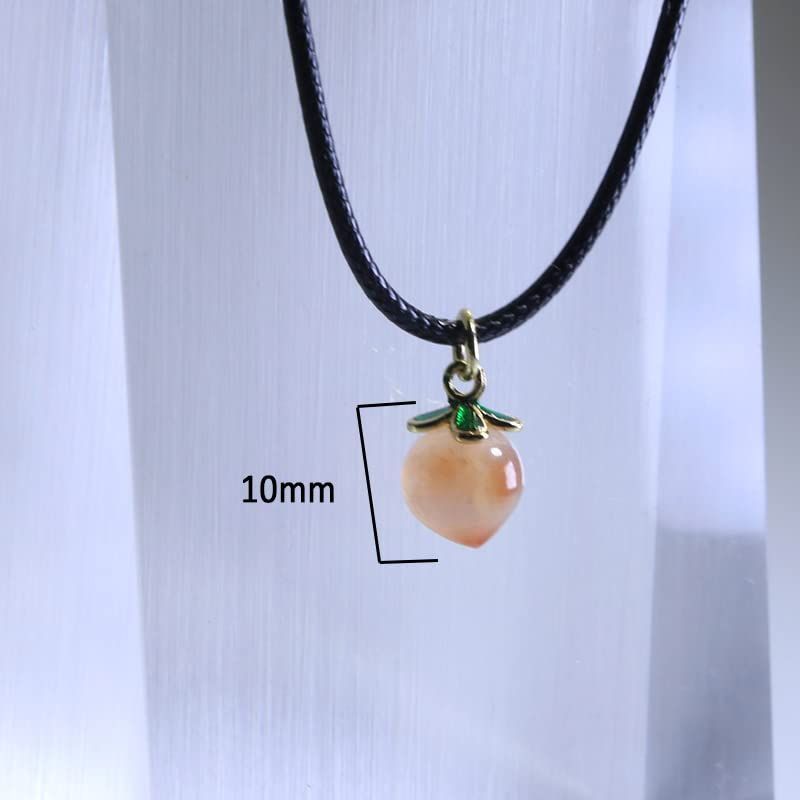  数量 天然 瑪瑙 彫刻 ピーチ ペンダント かわいい ネックレス コード付き 赤瑪瑙 ガールズ レディース クリスタル ジェムストーン 小さな チャーム ラッキー ギフト 天然石 桃 プレゼント Sundarwald 女性 普段使い お ネックレス アクセサリー