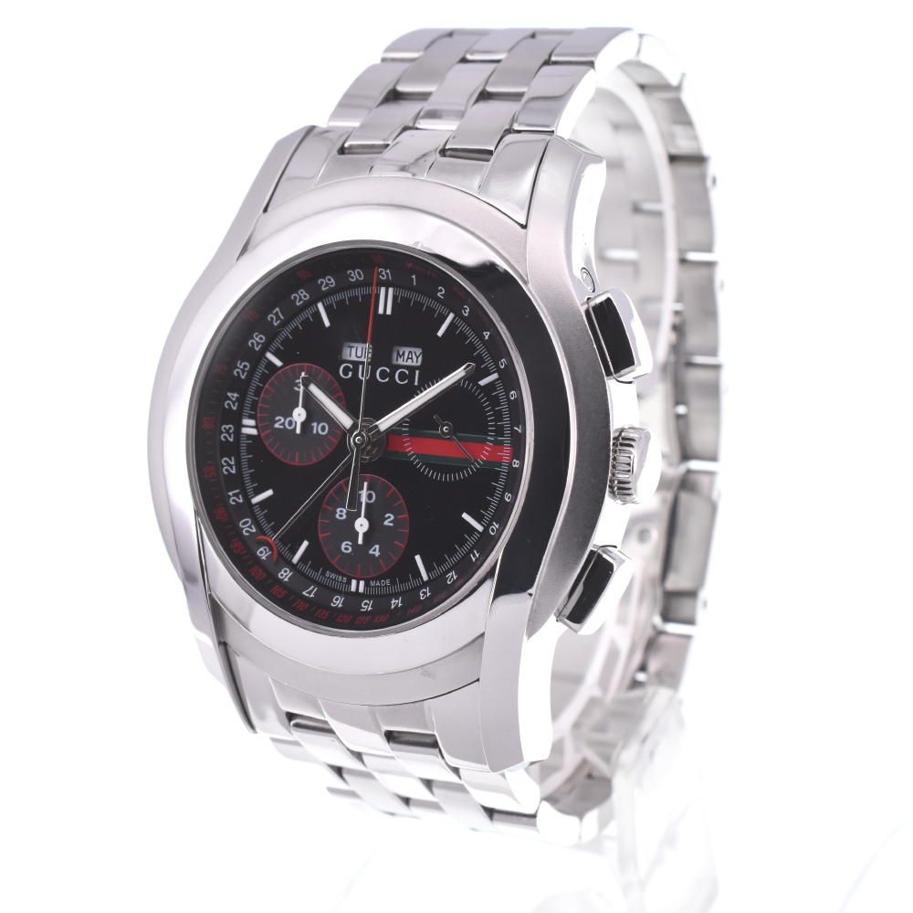 【超希少】グッチ　トリプルカレンダー　5500 クォーツ　ブラック 超希少】グッチ トリプルカレンダー 5500 クォーツ ブラック GUCCI