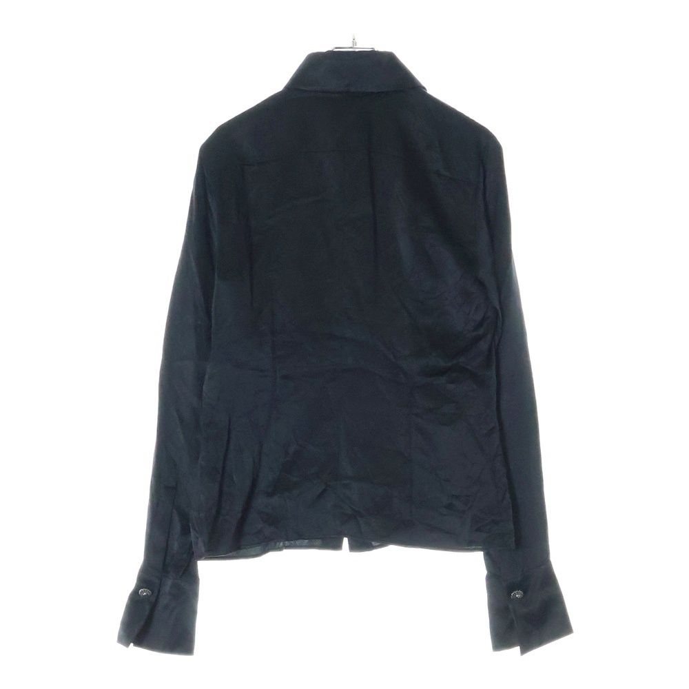 シャネル黒 リボン付き長袖シャツ