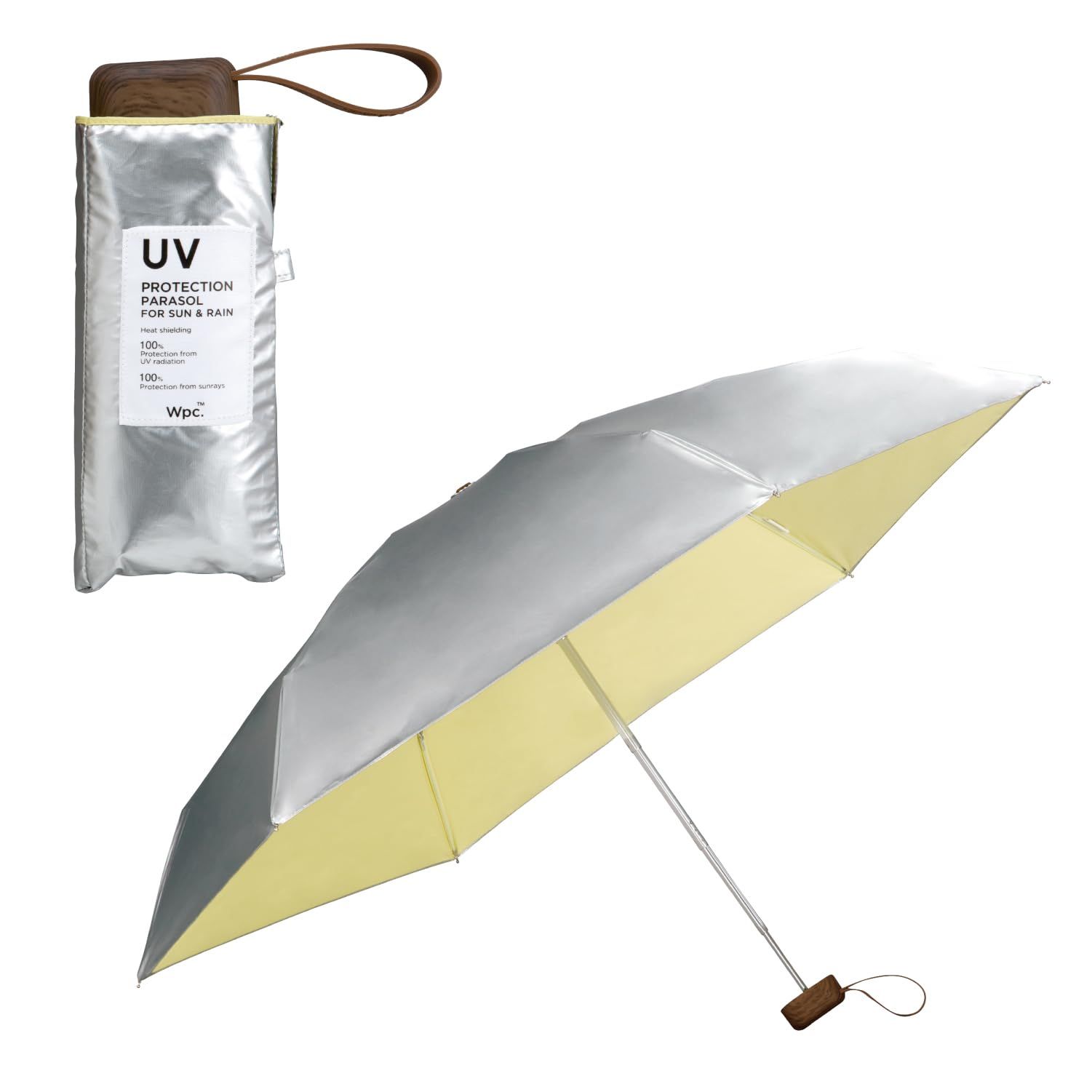 【2024】Wpc. 日傘 遮光インサイドカラーtiny シルバー 晴雨兼用 親骨50cm 手開き 250g レディース バイカラー 配色 内側の色も可愛い おしゃれ 通勤 通学 女性 コンパクト 小さい スクエア カラバ