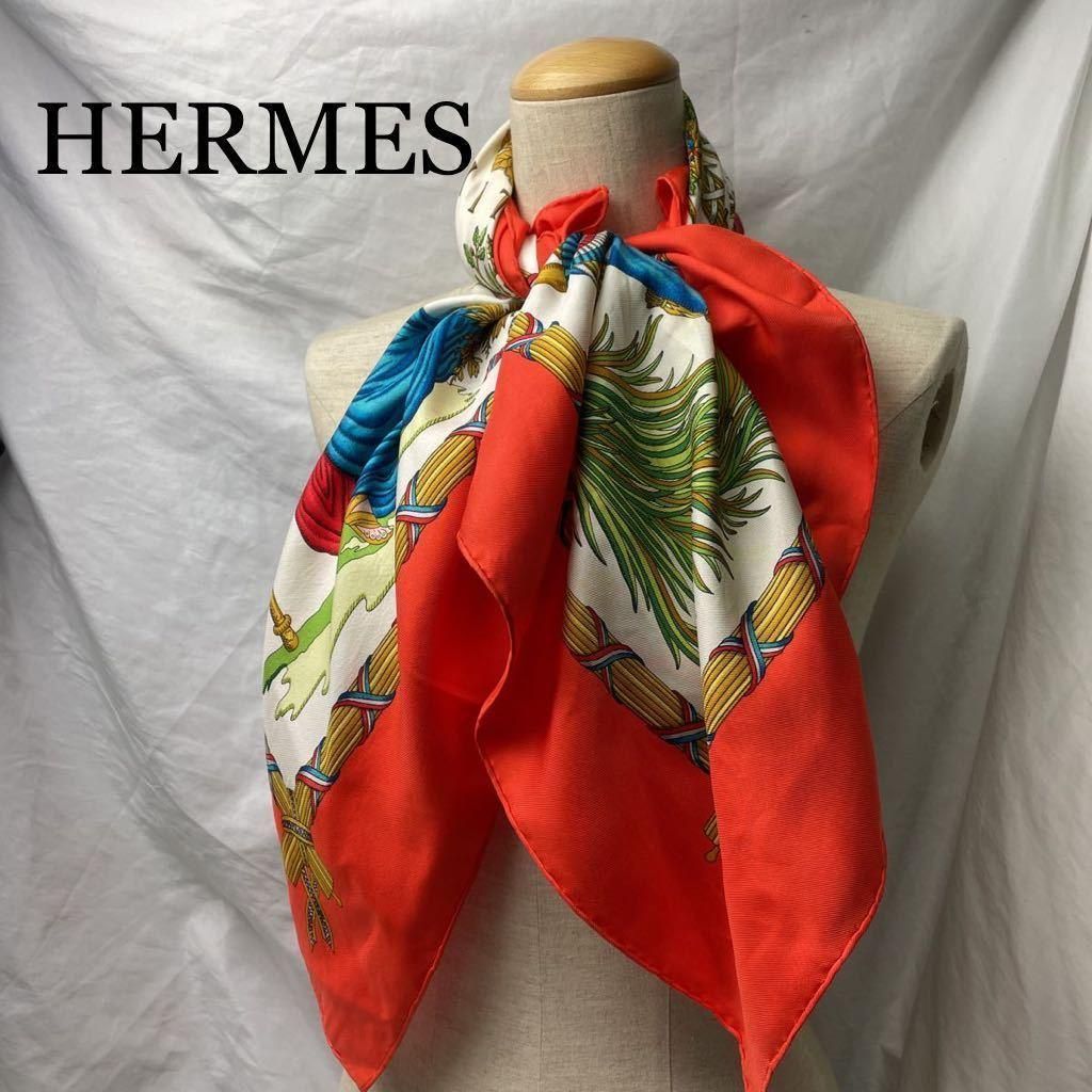 HERMES エルメス カレ90 1789 フランス革命 大判スカーフ タグ無し-