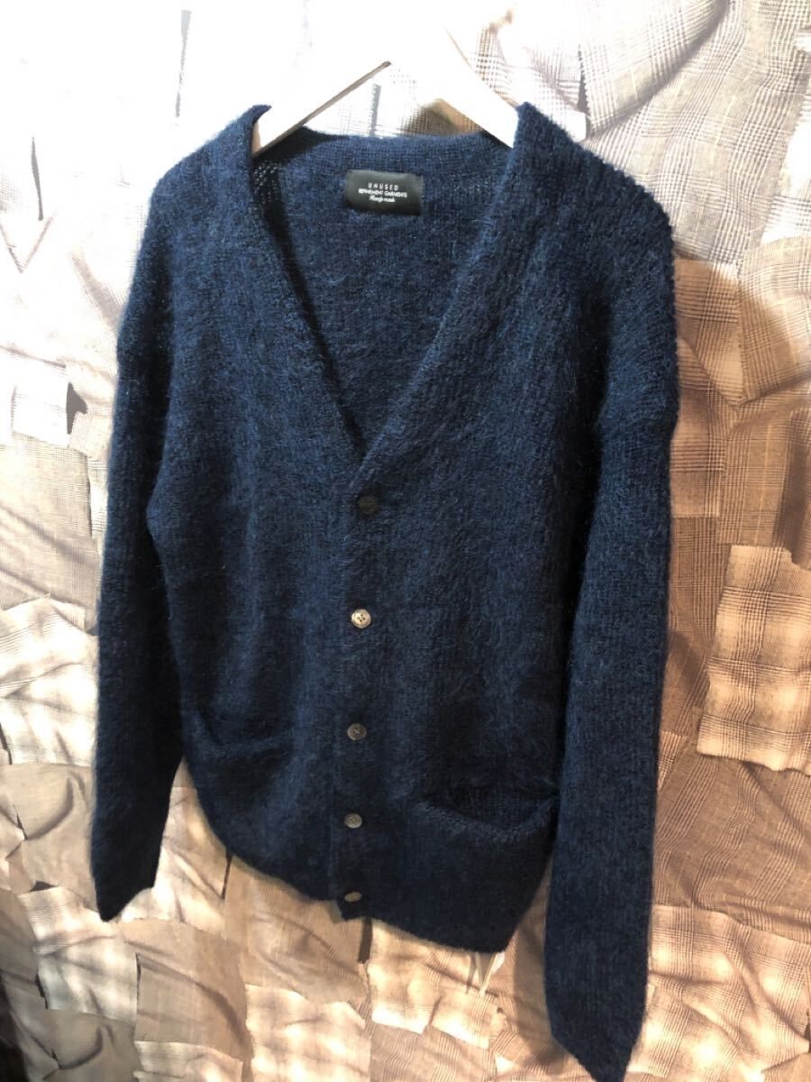 福岡 定価42900円 UN アンユーズド モヘア カーディガン サイズ１ ネイビー US2271 FK