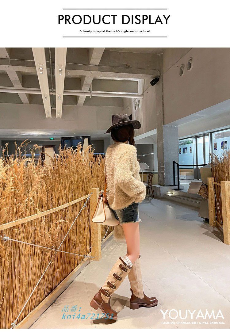 スクエアトゥ ニーハイブーツ