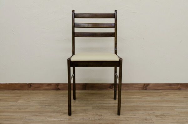 TORINO ダイニングチェア 2脚セット 座面アイボリー ウォールナット