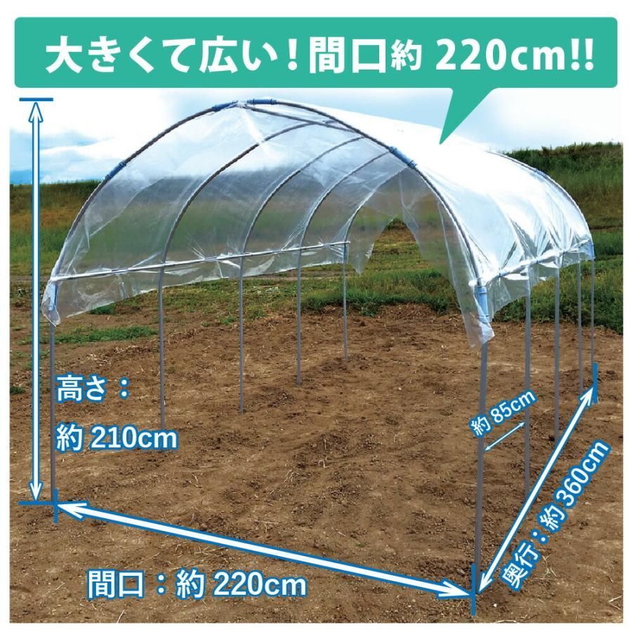 daim 雨よけセット DXワイド 220cm 360cm 雨よけ 透明シート 雨除けシート ビニールハウス トマト ぶどう 野菜 棚 園芸 家庭菜園