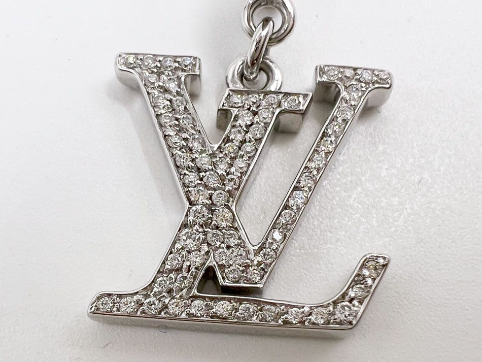 LOUIS VUTTION ルイヴィトン パンダンティフ LV ペンダント チャーム ペルル 750 K18 ホワイトゴールド WG Q93003 仕上げ