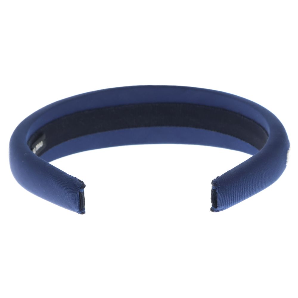 miumiu ストア (ミュウミュウ) ロゴカチューシャ ネイビー ナイロン