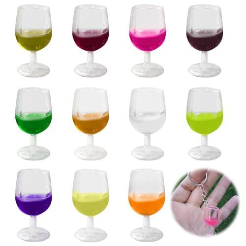 [EsiFare] 樹脂ワイングラスチャーム チャーム 樹脂ペンダント 樹脂ペンダントチャーム ミニ樹脂チャーム(11個入り) 11色 DIY クラフトイヤリング ブレスレット ネックレス ジュエリー製作用