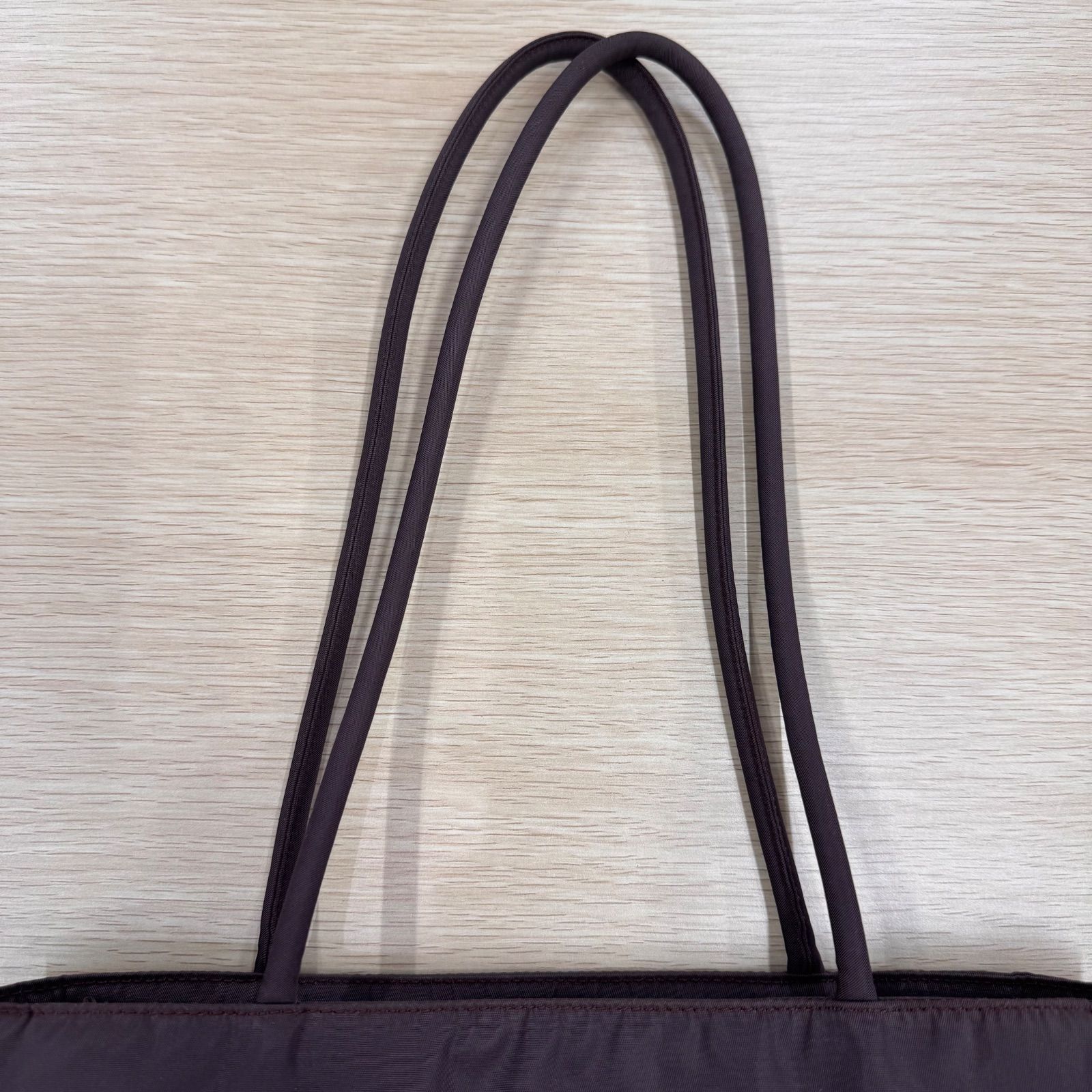 PRADA プラダ 三角ロゴ ナイロン ハンドバッグ ブラウン 白タグ