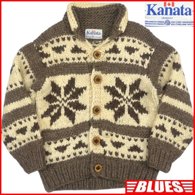 カウチン セーター kanata ニット XL 雪 スノーフレーク カナダ製