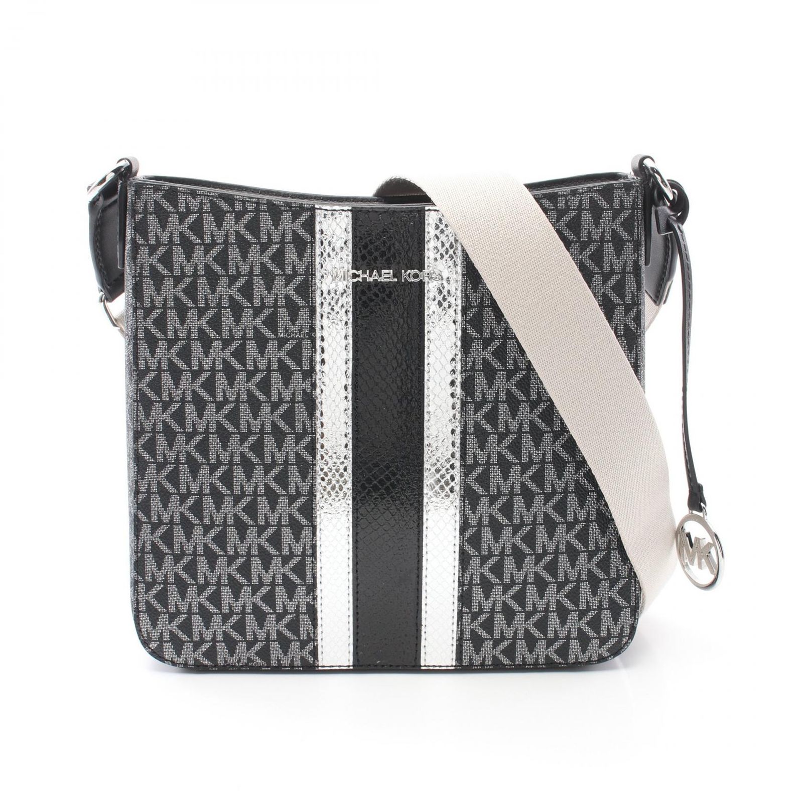 マイケルコース Michael Kors ショルダーバッグ JET SET TRAVEL SMALL 35F4STVC5V ブラック PVCコーティングキャンバス レザー ショルダーバッグ レディース