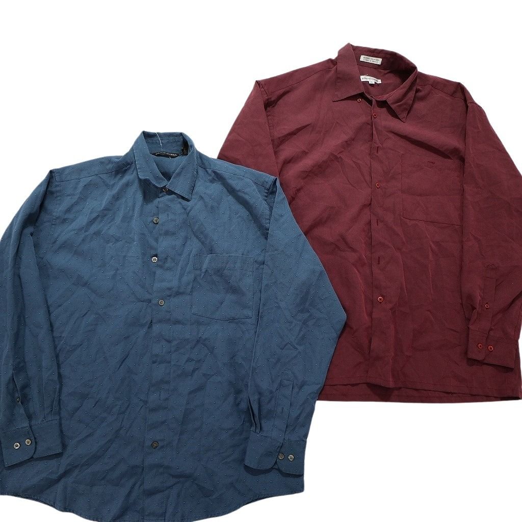 古着卸 まとめ売り レーヨン 長袖シャツ 8枚セット (メンズ XL 