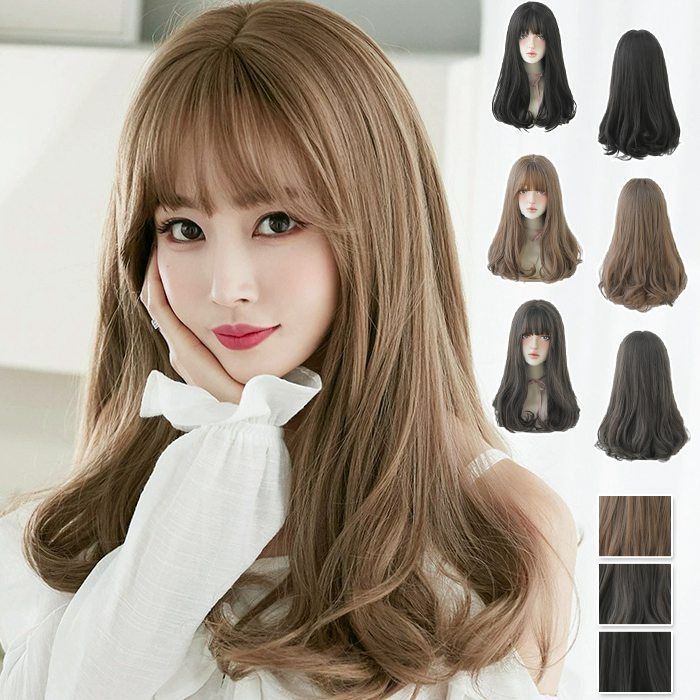 ウィッグ ロング ロングヘア 後ろ髪 55cm 前髪 15cm ストレート ロングウィッグ カール おしゃれ かわいい 自然 通気性 さらふわ ナチュラル ウイッグ ゆる巻きフルウィッグ ウェーブ カール レ
