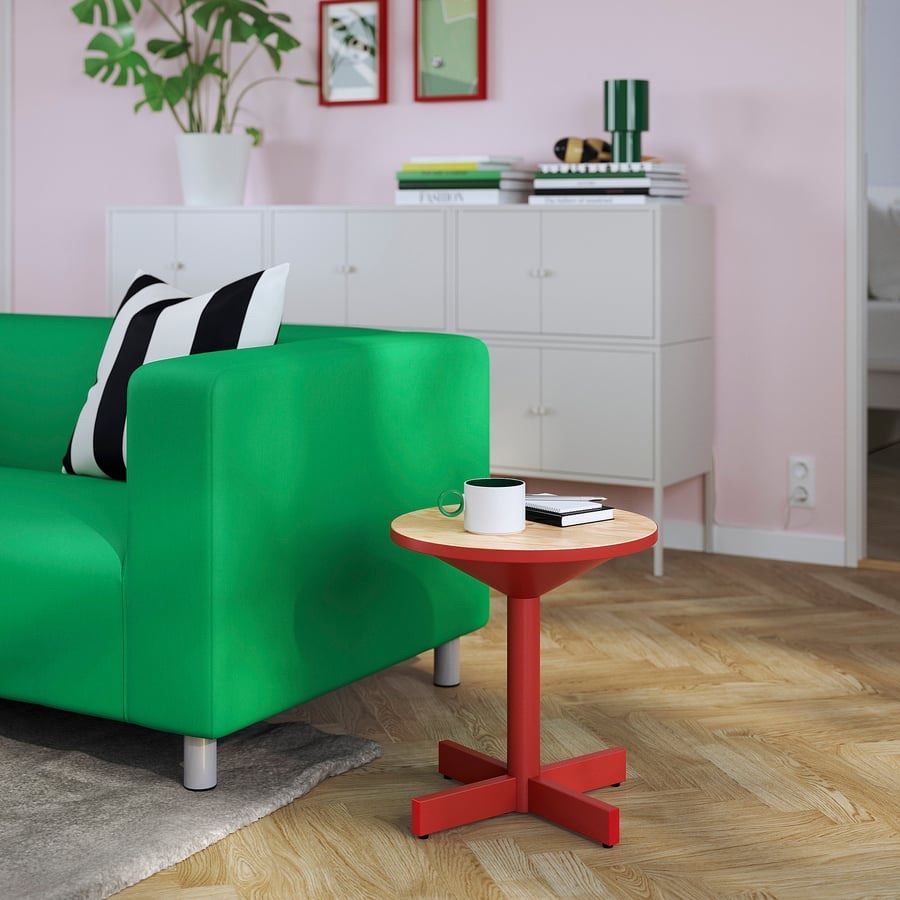 【販売終了色】IKEA ヘムネス　サイドテーブル　赤 IKEA ヘムネス サイドテーブル 赤 - メルカリ