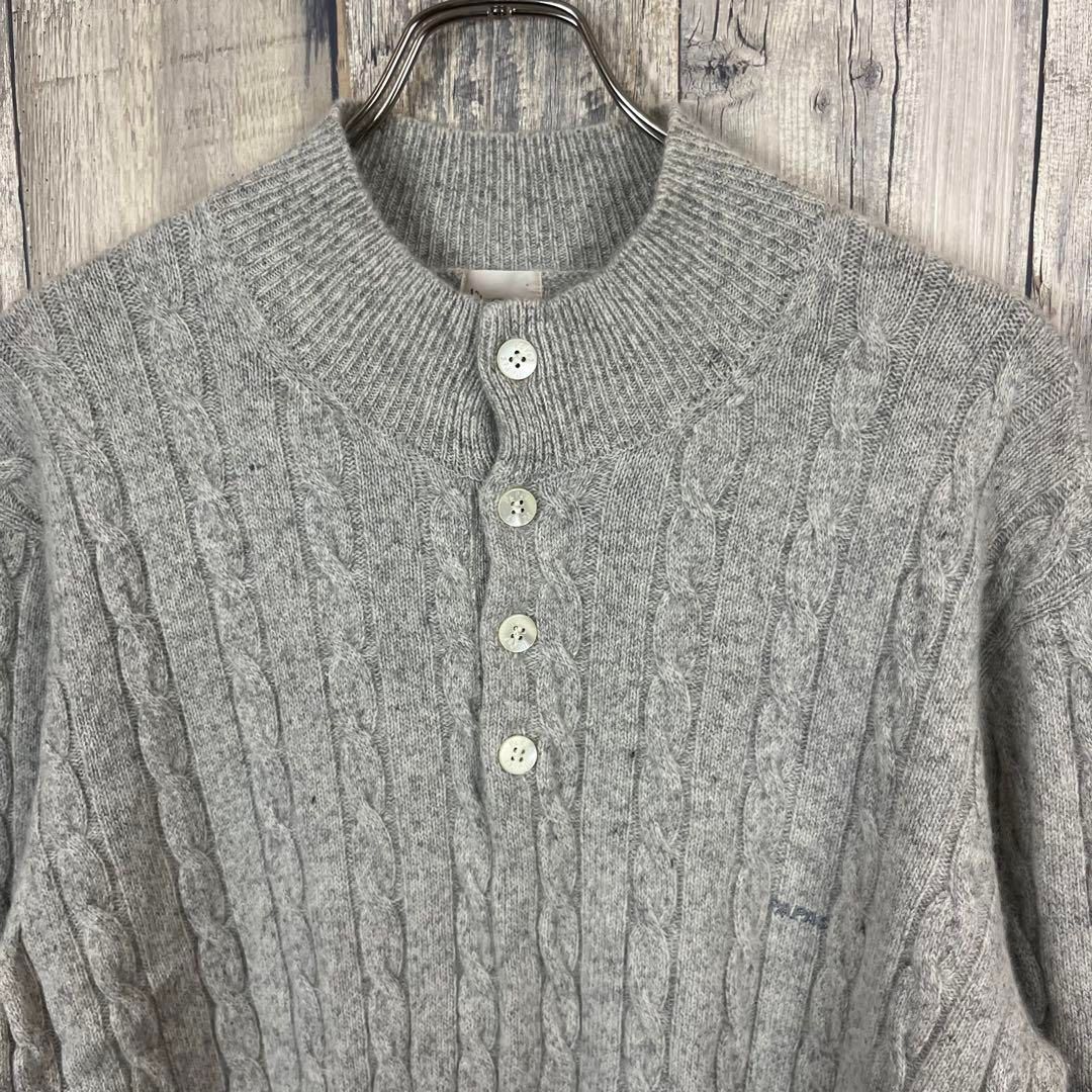 OLD PAPAS 90s パパス ケーブル編み ヘンリーネック ニット L - メルカリ