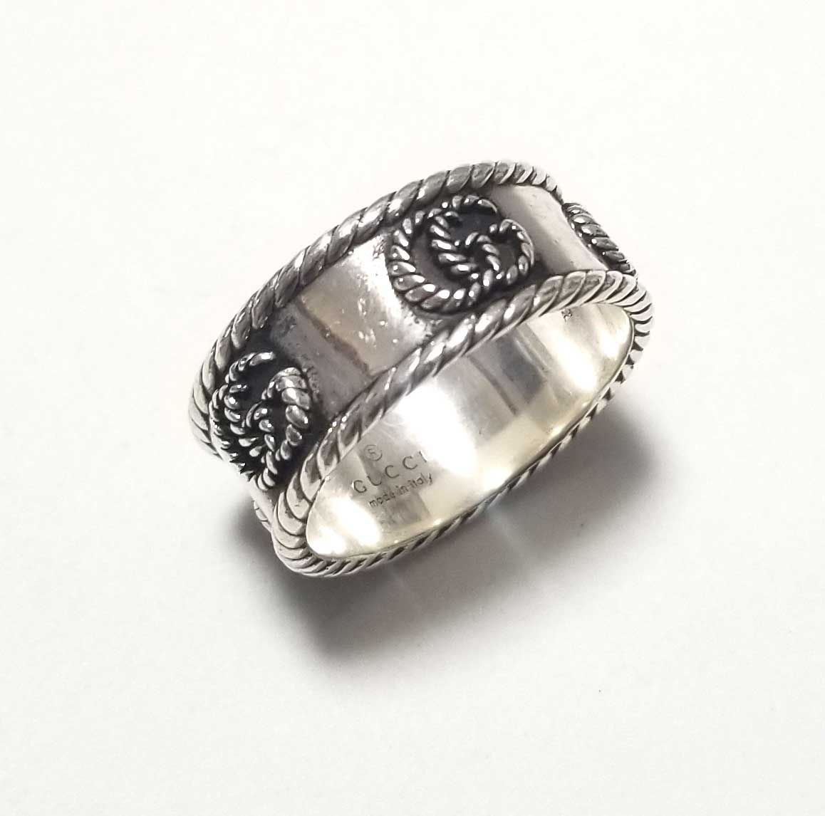 美品 グッチ ダブルG リング 指輪 GGマーモント 627729 SV925 19 