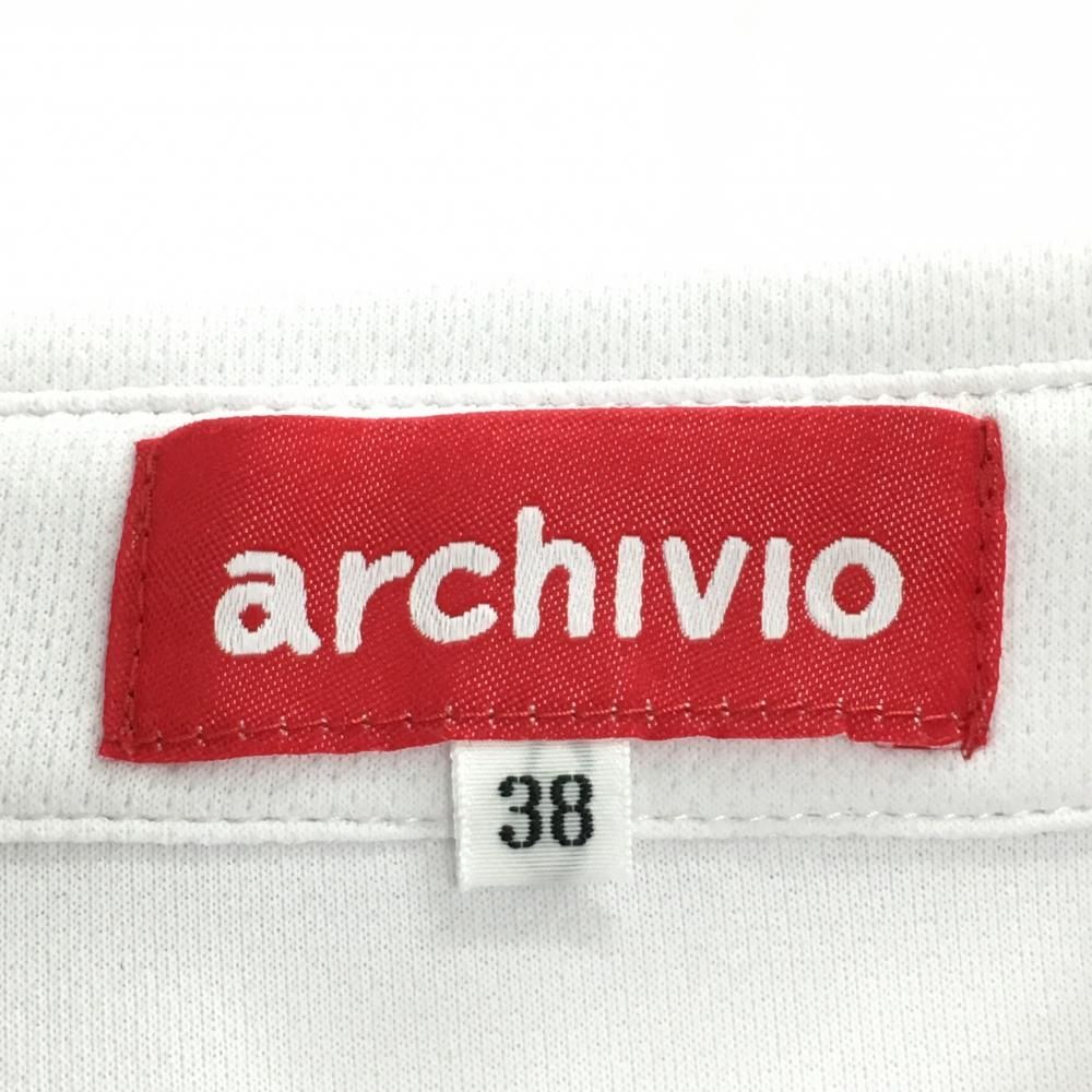 アルチビオ 半袖ポロシャツ 白 右袖口レッド レディース 38(M) ゴルフ