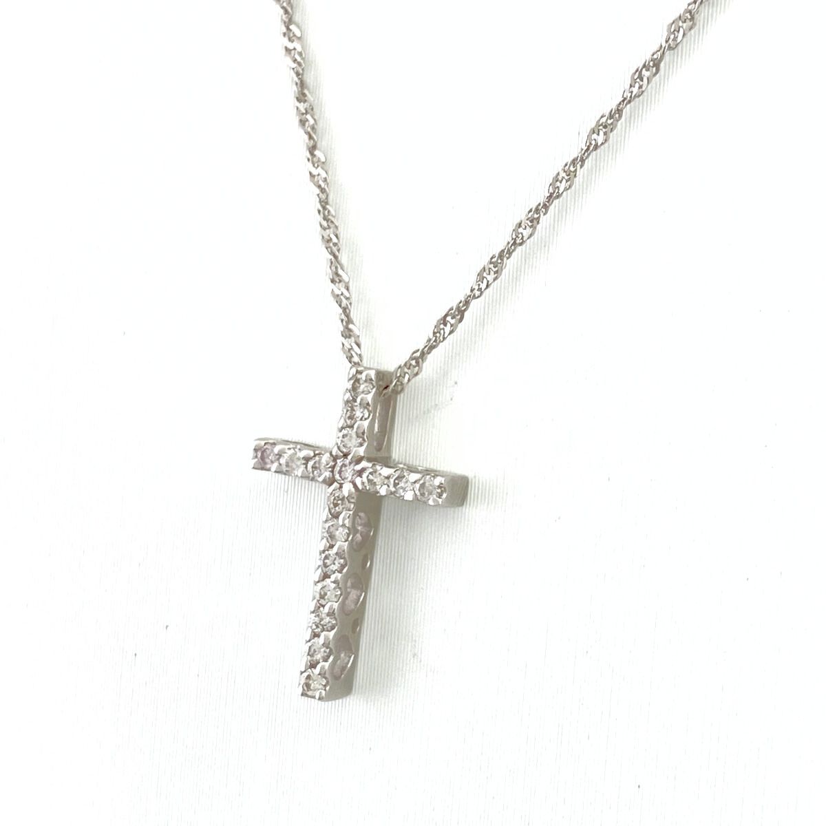メレダイヤ デザインネックレス WG ホワイトゴールド ペンダント ネックレス K18 WG ダイヤモンド レディース