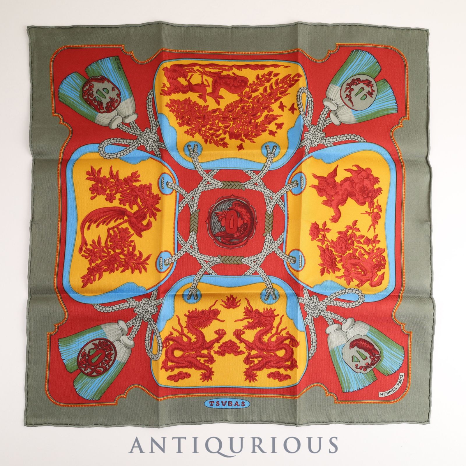 HERMES⁄エルメス カレ45 図書館 シルク スカーフ c_148