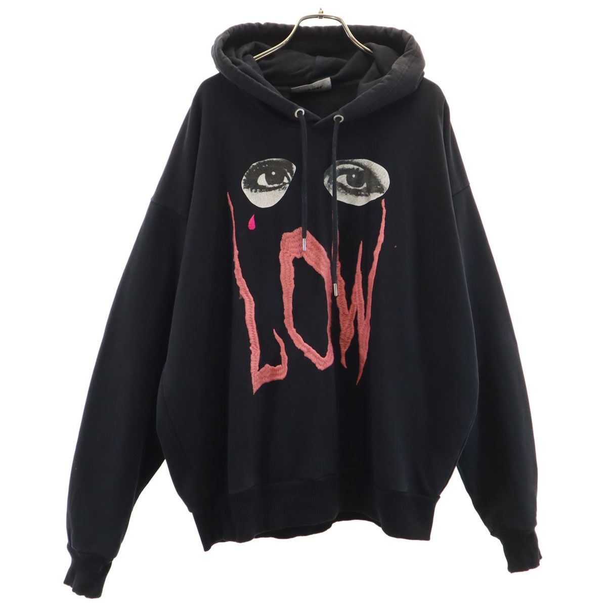 DIESEL ディーゼル 長袖 スウェットパーカー XL 黒 プルオーバー メンズ 古着