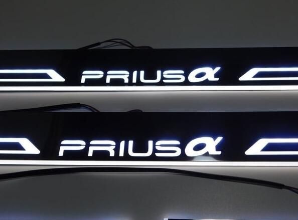 トヨタ プリウス α スカッフプレート PRIUS LED ホワイト 白 光る