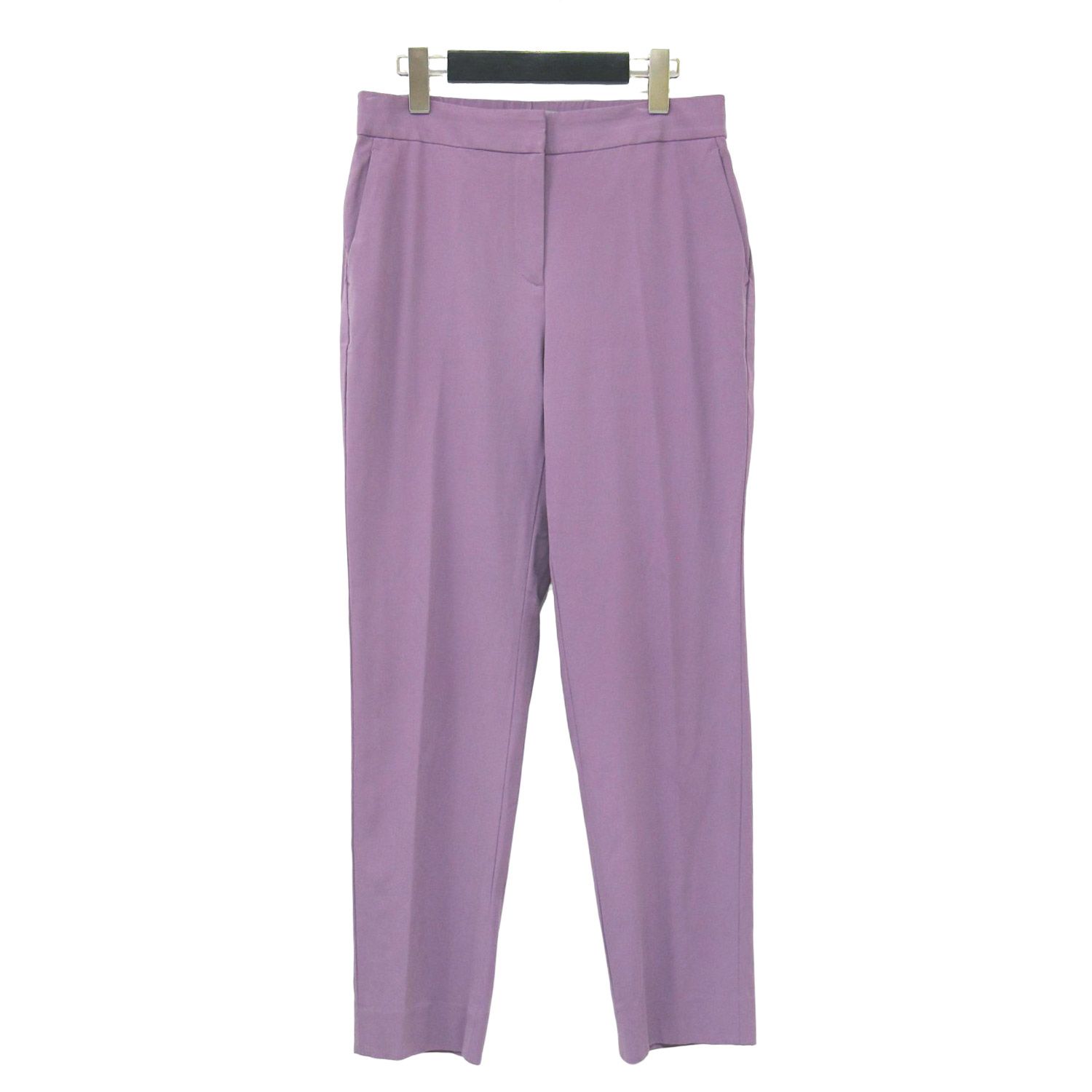 theory luxe セオリーリュクス パンツ パープル サイズ 42 XL | 24秋冬 センタープレス テーパード パンツ | Newan Carol 2 クロップド丈 ウエストゴム ストレッチ | ウォッシャブル レディース