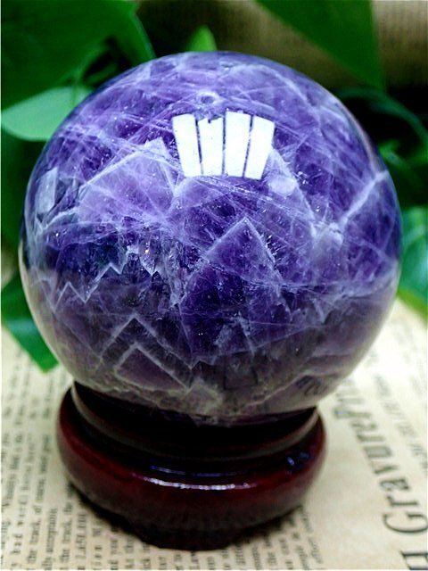 71MM天然～愛の守護石～夢幻紫水晶アメジスト丸玉YTB83G1|159G03B