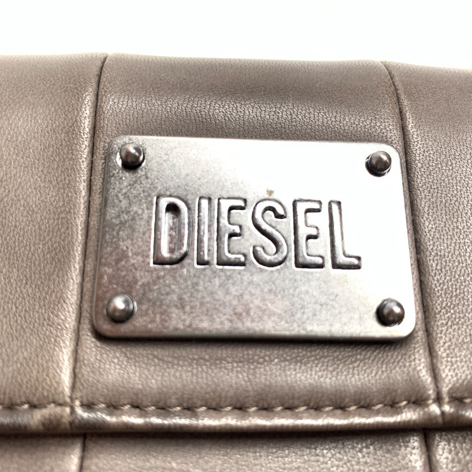 f001l C ディーゼル DIESEL 長財布 レザー ロゴプレート ウォレット