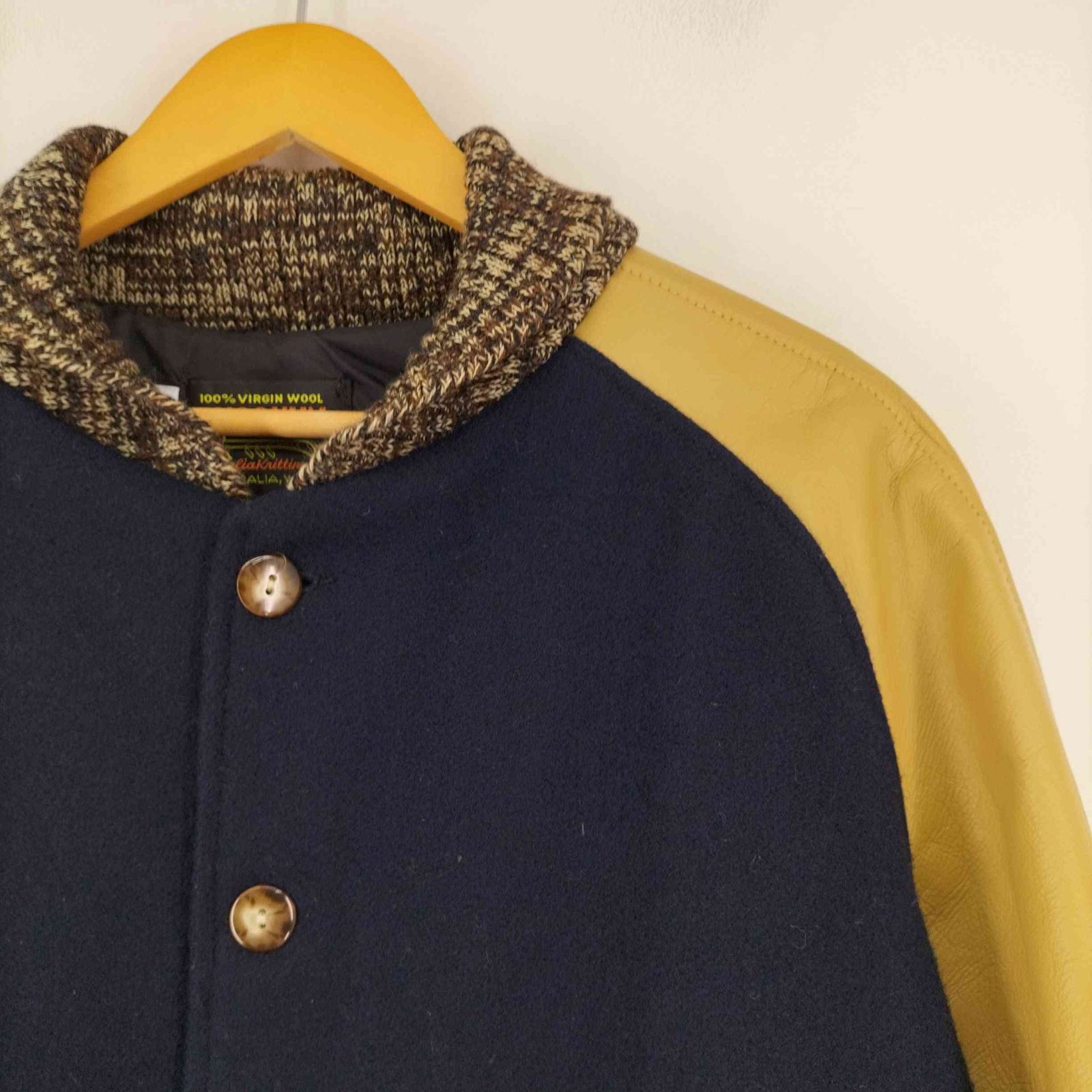 スクーカム SKOOKUM 90S USA製 袖レザー ウールスタジャン