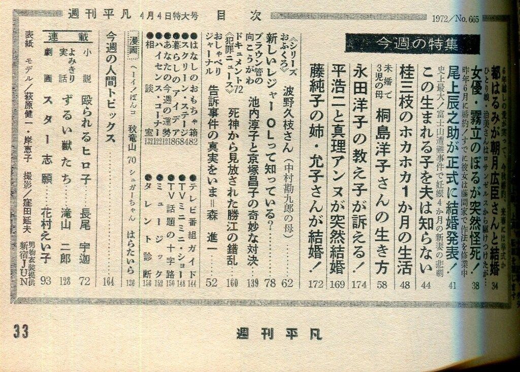 bt5/32 週刊平凡パンチ 昭和47年（1972年）4月3日号 403 爆発