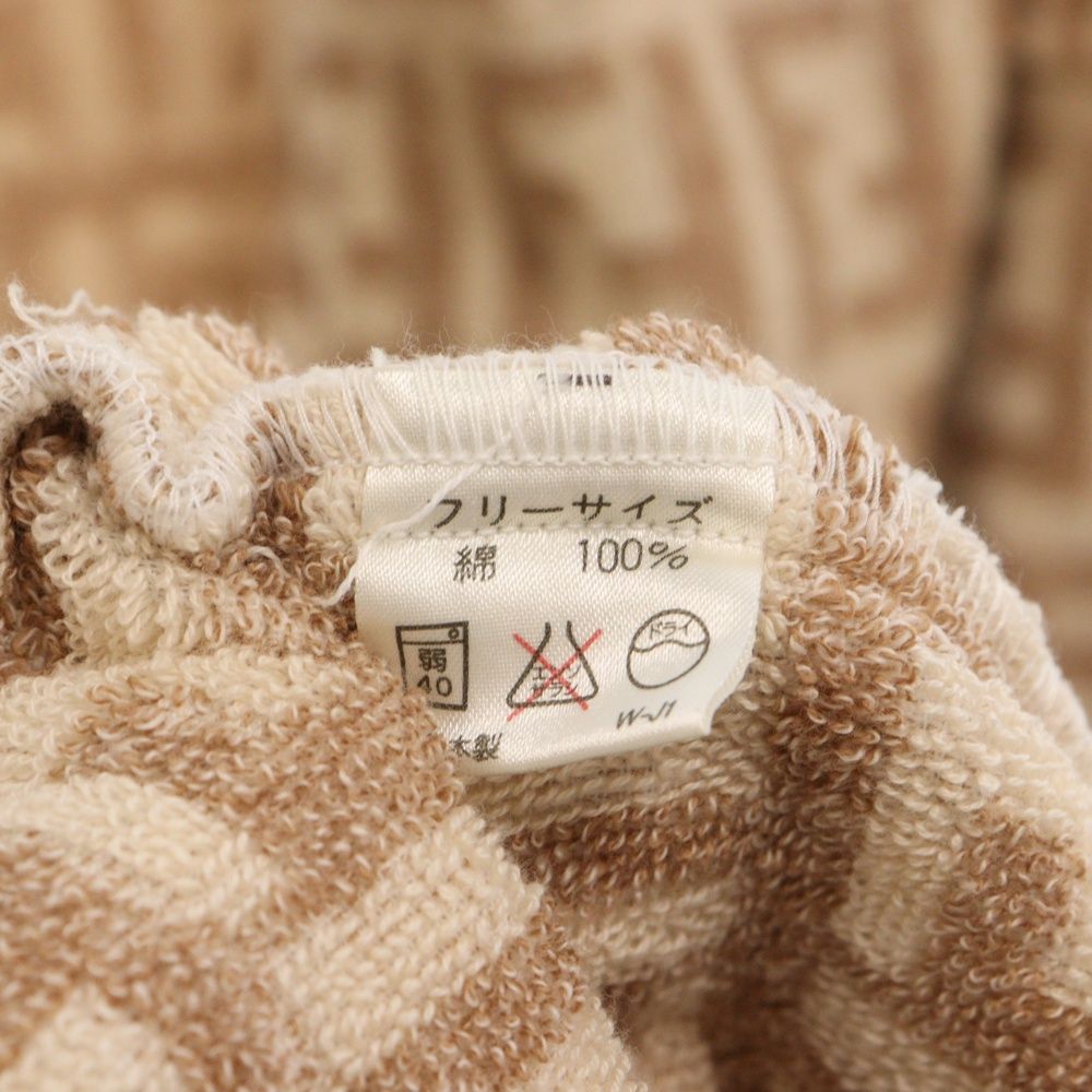 FENDI (フェンディ) ズッカ 総柄 ガウンコート Fロゴ パイル地