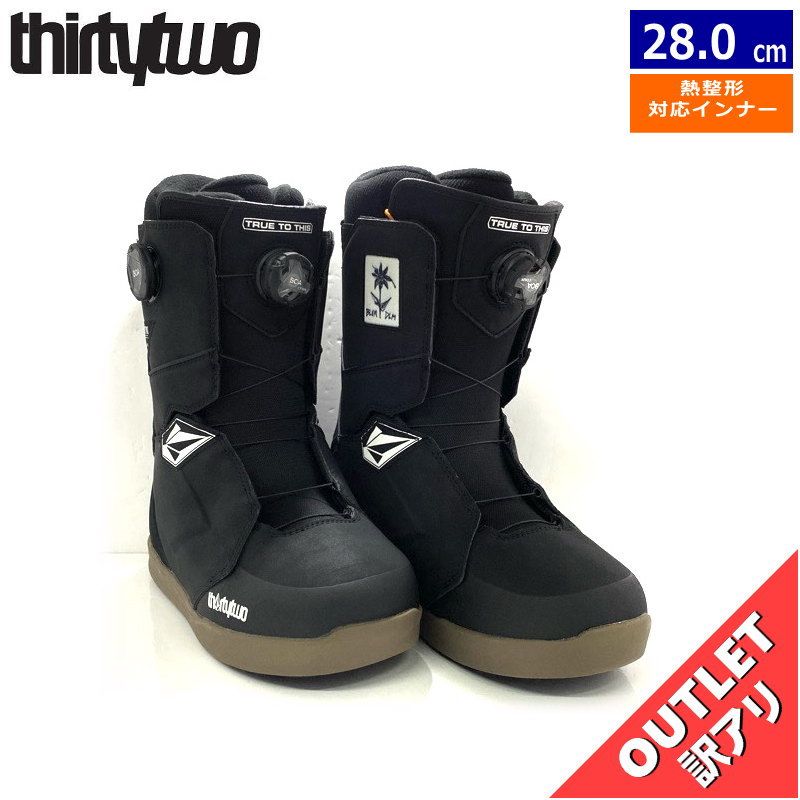 OUTLET 24-25 THIRTYTWO LASHED DOUBLE BOA X VOLCOM BLACK GUM 28cm サーティーツー ラッシュド メンズ 日本