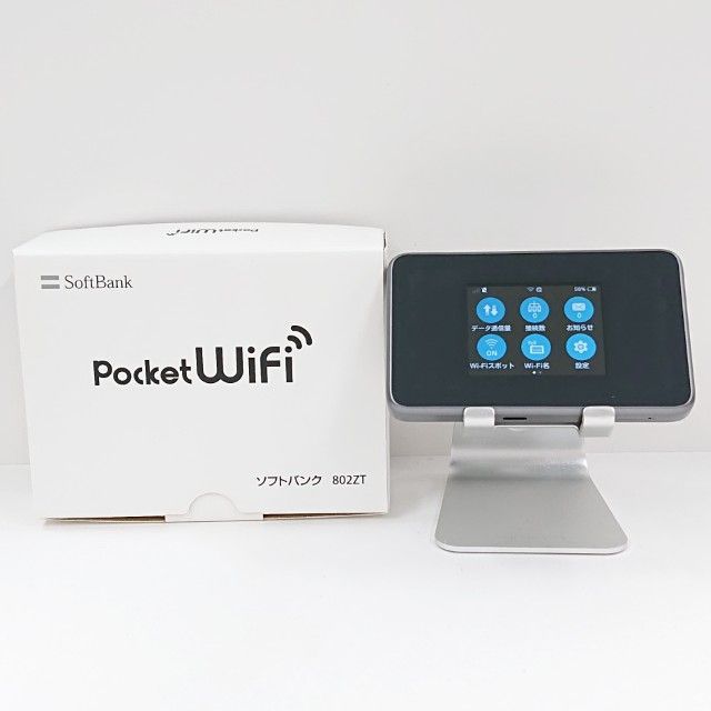 Pocket WiFi 802ZT SoftBank シルバー 送料無料 本体 c12607 - メルカリ