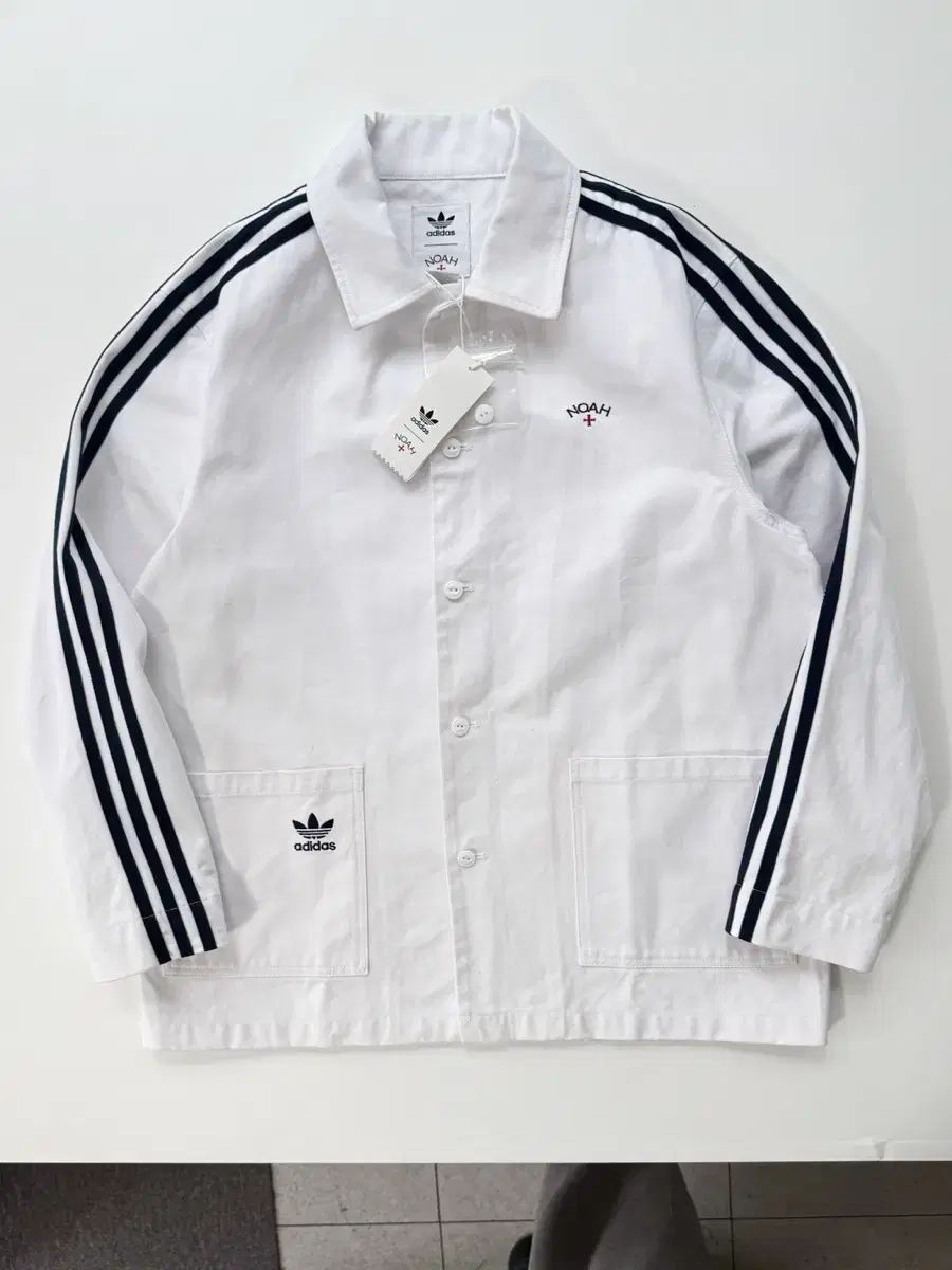 adidas アディダス x ノア ルーズフィット 白 コットン チョア ジャケット