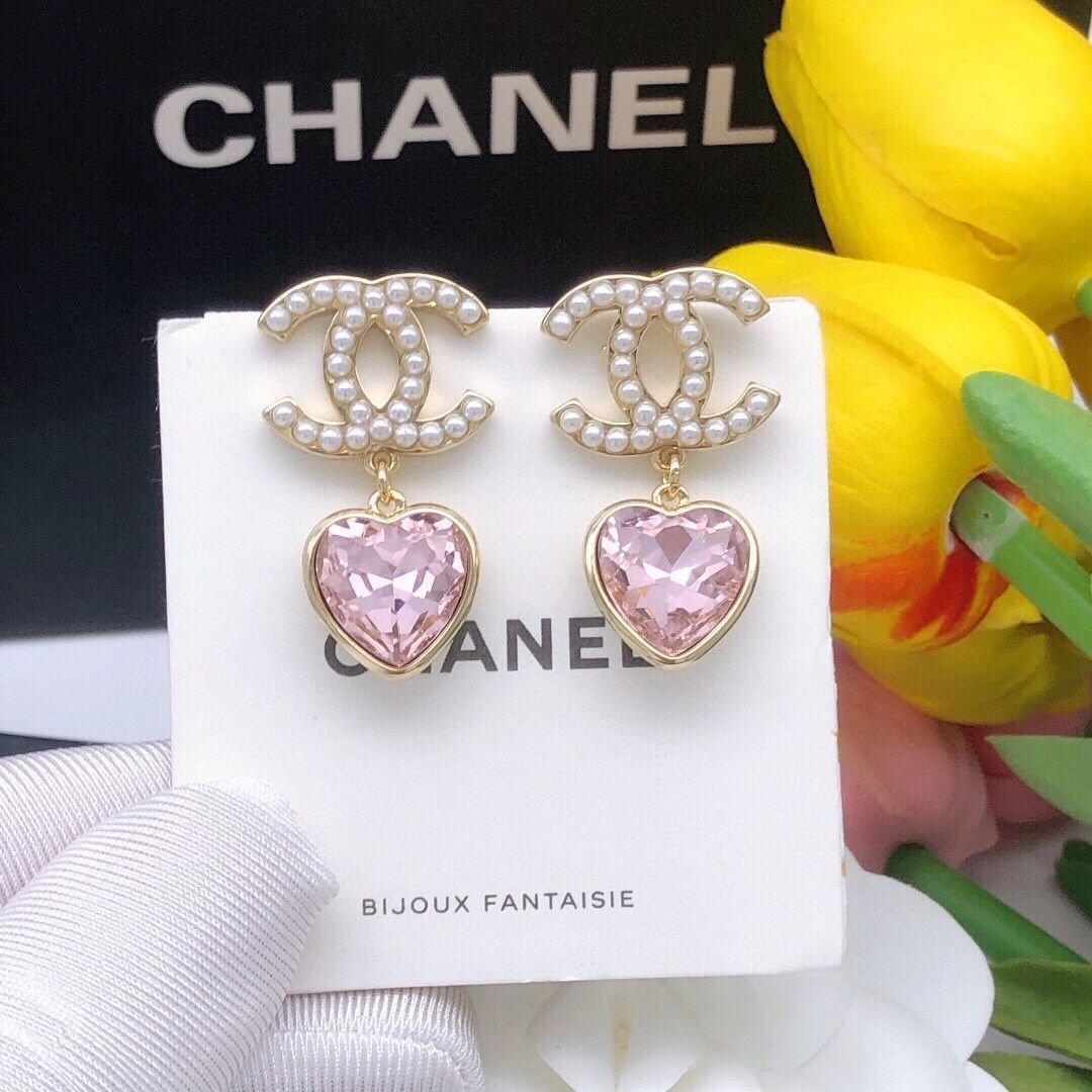 Chanel】シャネル ハート型 ピンク CCイヤリング ロマンチックな ...