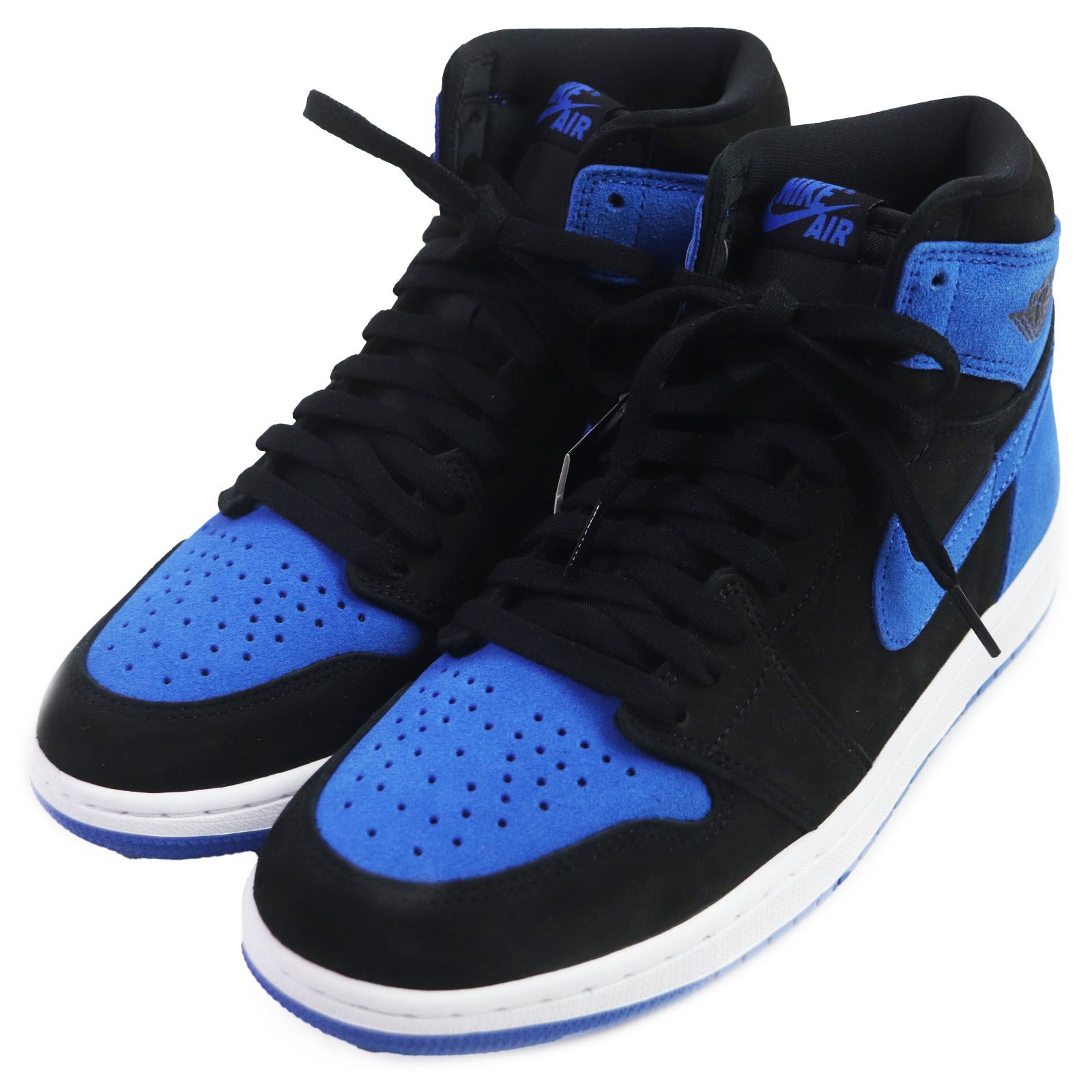 未使用品 NIKE ナイキ D25485-042 AIR JORDAN 1 RETRO HIGH OG Royal Reimagined  エアジョーダン1 レトロ ハイ スウェードレザー ハイカットスニーカー ブラック ブルー 26.5cm メンズ