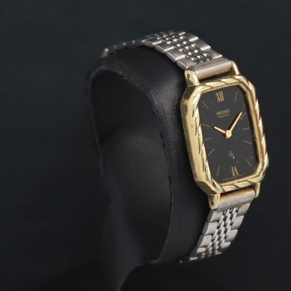 セイコー SEIKO クオーツ 2針 14YG/SS 黒文字盤 6020-5430 SEIKO