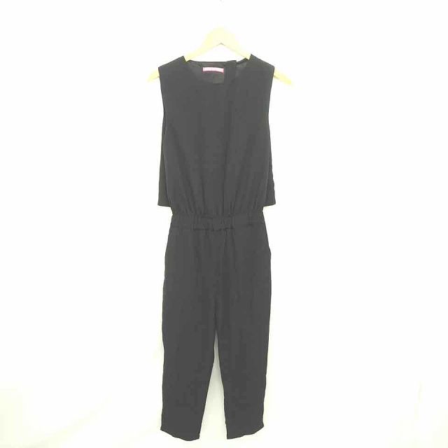 黒 サロペット フリーサイズ FREE SPIRITS オールインワン サロペット パンツ 無地 シンプル